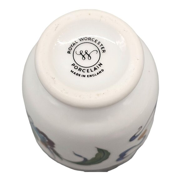 Royal Worcester Egg Coddler With Floral Design & Silver Lid Made In England - Picture 4 of 11